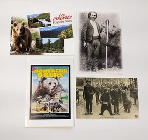 Lote de 4 postales de entrenador de osos Francia Pirineos montreurs d'ours cartes postales - Imagen 1 de 6