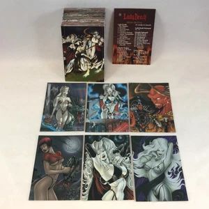 LADY DEATH NIGHT GALLERY (Comic Images 1999) Complete ALL METAL-TEX Card Set - Picture 1 of 3