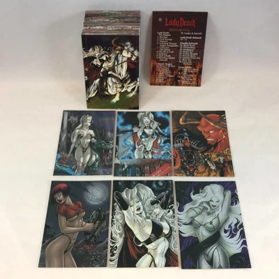 LADY DEATH NIGHT GALLERY (Comic Images 1999) Complete ALL METAL-TEX Card Set - Image 1 of 3