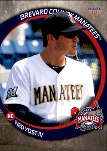2015 Brevard County Manatees Choice #32 Ned Yost IV UW Osh Kosh Baseball Card