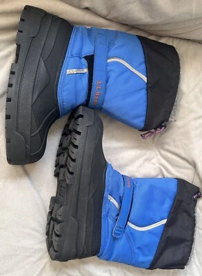 LL Bean Northwoods Botas de Nieve Azul`- Forro de Lana Extraíble para Niños Talla 6 Foto 1 de 4