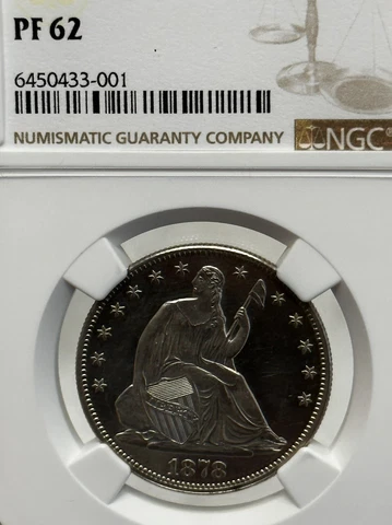 1878 NGC PF62 +Cam Undergraded Proof Strike Seated Liberty Half Dollar Cover