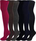 SUMONA 6 Pairs Women Wool Cable Knit Thigh High Winter Boot Socks 9-11