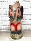 Vtg Handpainted 1930s-50s Chalkware Carnival Prize Circus Pink Elephant 11.5"