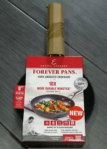 Emeril Lagasse Forever Pans 8 inch Frying Pan Hard Anodized Nonstick Black New - Picture 1 of 4