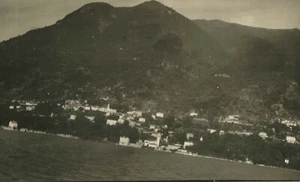 Antique (c.1905) View from Italian / Swiss Lake Lugano RPPC Photo Postcard - Picture 1 of 2