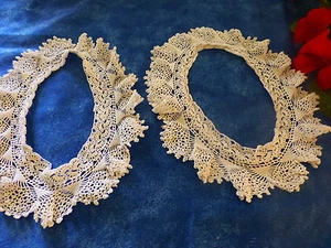 Bianco Nuovo Filo Di Lino, 2collerettes Pourcol, Polsini, O Pizzo Mini-Jupon - Picture 1 of 3