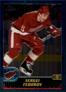 2001-02 Topps Chrome Red Wings Hockey Card #53 Sergei Fedorov