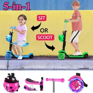LED Räder Kinderroller Scooter Tretroller Kinderroller Cityroller Dreiradscooter - Bild 1 von 35