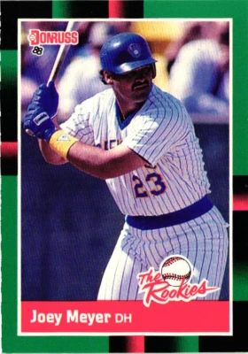 1988 Donruss The Rookies - #38 Joey Meyer - Brewers - Image 1 of 2
