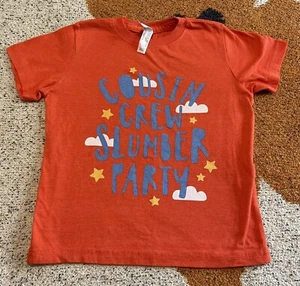 youth size 4 orange rabbit skins “cousin crew slumber party” tee - Picture 1 of 7