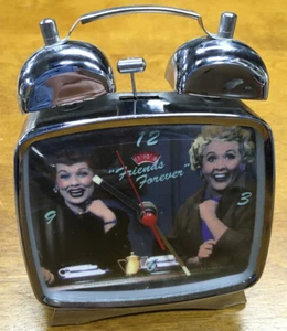 I Love Lucy "Friends Forever" Lucy & Ethel Twin Bell Mechanical Alarm Clock Used - Picture 1 of 2