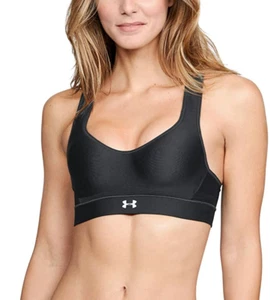 Under Armour Black Warp Knit High Impact Sports Bra Women's Size 36C L89006 - Picture 1 of 4