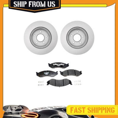 Kit de rotores de freno delanteros recubiertos pastillas de cerámica para Jeep Cherokee 1990-1999 4x4 Foto 1 de 4