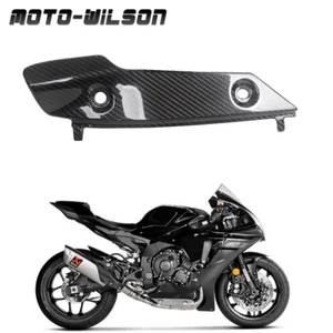 For Yamaha YZF-R1 15-21 100% Carbon Fiber Exhaust Pipe Cover Heat Shield Gloss - Picture 1 of 13