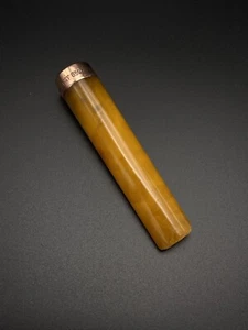 Antique Edwardian 9ct Rose Gold Amber Cheroot 1902 - Picture 1 of 6