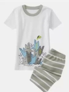 Gymboree Boy sz 4 4T Shark Snack Time Gymmies Pajamas NWT PJs summer - Picture 1 of 1