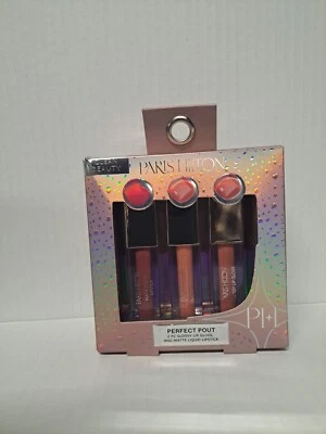 Brillo de labios brillante y lápiz labial mate Paris Hilton Perfect Pout 3 piezas Foto 1 de 4