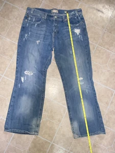 Mek Herren Denim Bootcut Jeans Valencia 40x32 Distressed Boot Cut bestickt - Bild 1 von 5