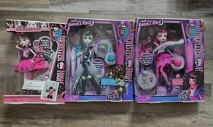 3 Brand New In Box Monster High Dolls Draculaura Frankie Stein - Picture 1 of 6