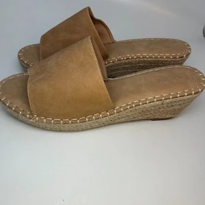 Catherine Malandrino Camey Damen-Sandale 10 hellbraun Wildleder Jute Keilabsatz Slipper - Bild 1 von 7