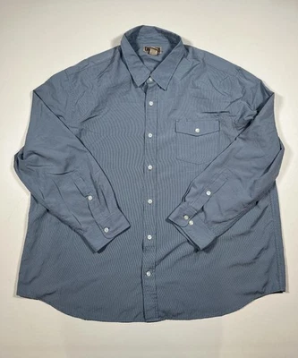 Duluth Trading Co Shirt Mens 3XL Blue Gray Button Up Roll Tab Sleeves Quick Dry - Image 1 of 4