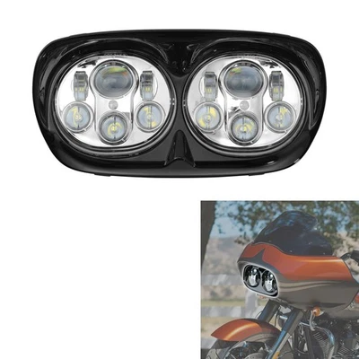 Conjunto de faros LED dobles de 5,75" aptos para Harley Road Glide 1998-2013 Foto 1 de 4