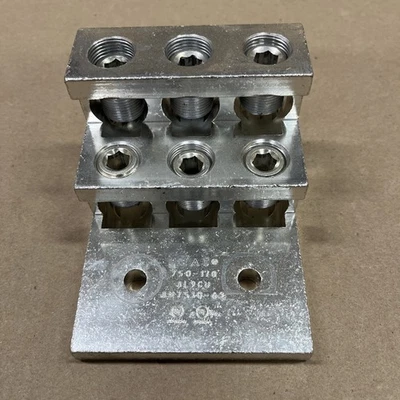 FEAT HUYA AM7510-62 MECHANICAL LUG SEXTUPLE 750 - 1/0 MCM AL9CU KCMIL 3/8" Holes - Image 1 of 4