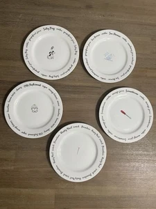 Pottery Barn Bar Lingo Cocktail Appetizer Plates 8" Drink Recipes Set of 5 - Picture 1 of 8