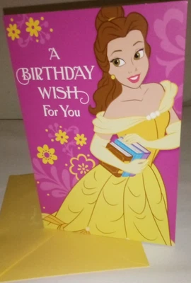 Disney Princess Belle Girl Happy Birthday Card Hallmark - Image 1 of 2