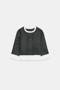 ZARA CONTRAST POPELINE CARDIGAN - Bild 1 von 9