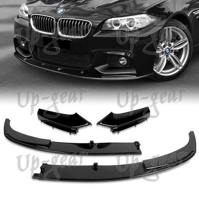 Parachoques delantero pintado negro labio alerón para BMW F10 serie 5 2011-2016 M-Sport Foto 1 de 4