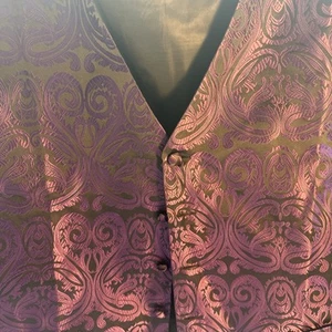 DiBanGu schwarz & lila Paisley Weste Kostüm Gr. XL Herren Halloween Kostüm Knopf - Bild 1 von 9