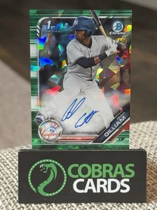 ISIAH GILLIAM AUTO 2019 Bowman Chrome Autographe Vert Craquelé GLACE /99 - Photo 1/2