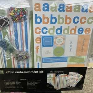 Making Memories Value Embellishment Kit 647 Pc SPORTS #28398 Scrapbook Kit - Picture 1 of 4