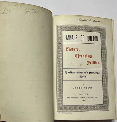 1888 ANALLS OF BOLTON CHRONOLOGY - Image 1 of 4