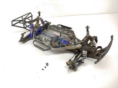 Traxxas Slash 4x4 1/10 Short Course Truck Roller Slider Chassis w/ Servo Used - Image 1 of 4