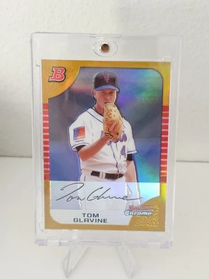 2005 Bowman Chrome Gold Refractor Tom Glavine /50 MINT New York Mets HOF 💎 - Image 1 of 2
