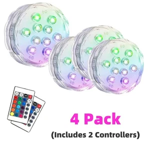 4Pack LED Pool Lights Swimming Pool RGB Color Changing Underwat Fountain lamp - Picture 1 of 12