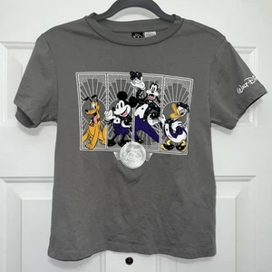 Camiseta Disney 100 Aniversario Mickey Pluto Niños Manga Corta Gris Camiseta XL USADA EN EXCELENTE ESTADO - Imagen 1 de 8
