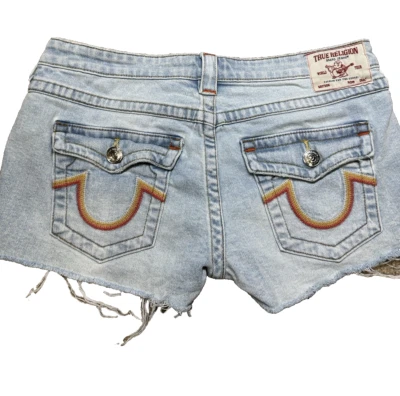 True Religion Brand Jeans Joey Cut-off Distressed womens jean Shorts size 30 NEW - Image 1 of 4