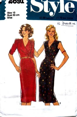 Vintage 1979 Style 2691 Misses’ Dress Sewing Pattern Size 10 Bust 32½” Uncut  - Image 1 of 4