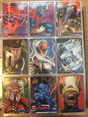 1995 年 Marvel Flair 年度近完整 139(150 张)基础卡套装,#1-150 — 第 1/4 张图片
