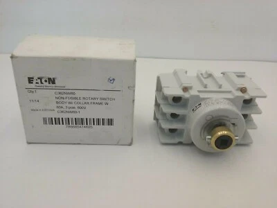  EATON C362NW60 ROTARY SWITCH BODY W/COLLAR FRAME 60A 3 POLE 600V NIB - Image 1 of 4