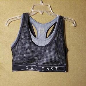 Sz L Due East Apparel Women's Lg Gray Sports Bra Removable Pads Workout. NWT - Picture 1 of 5