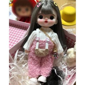Bambola 16 cm 1/8 BJD bambola mini palla snodata ragazza vestito fai da te giocattolo set completo vestiti parrucca - Foto 1 di 6
