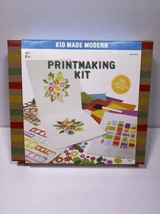 KID MADE MODERN Printmaking Activity Art Kit Ages 6+ Paper Stencils Brush NEW - Picture 1 of 7