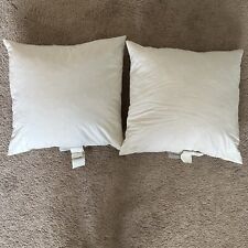 Set of 2 Williams Sonoma Home 22" x 22" Down Feather White Square Pillow Inserts