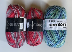 Lana Grossa Meilenweit & Lang Super Soxx Sock Yarn Lot of 3 - Picture 1 of 14