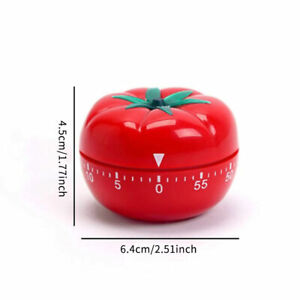 1X Kitchen Timer 60 Minutes Cooking Mechanical Countdown Alarm Shaped Tomato AU